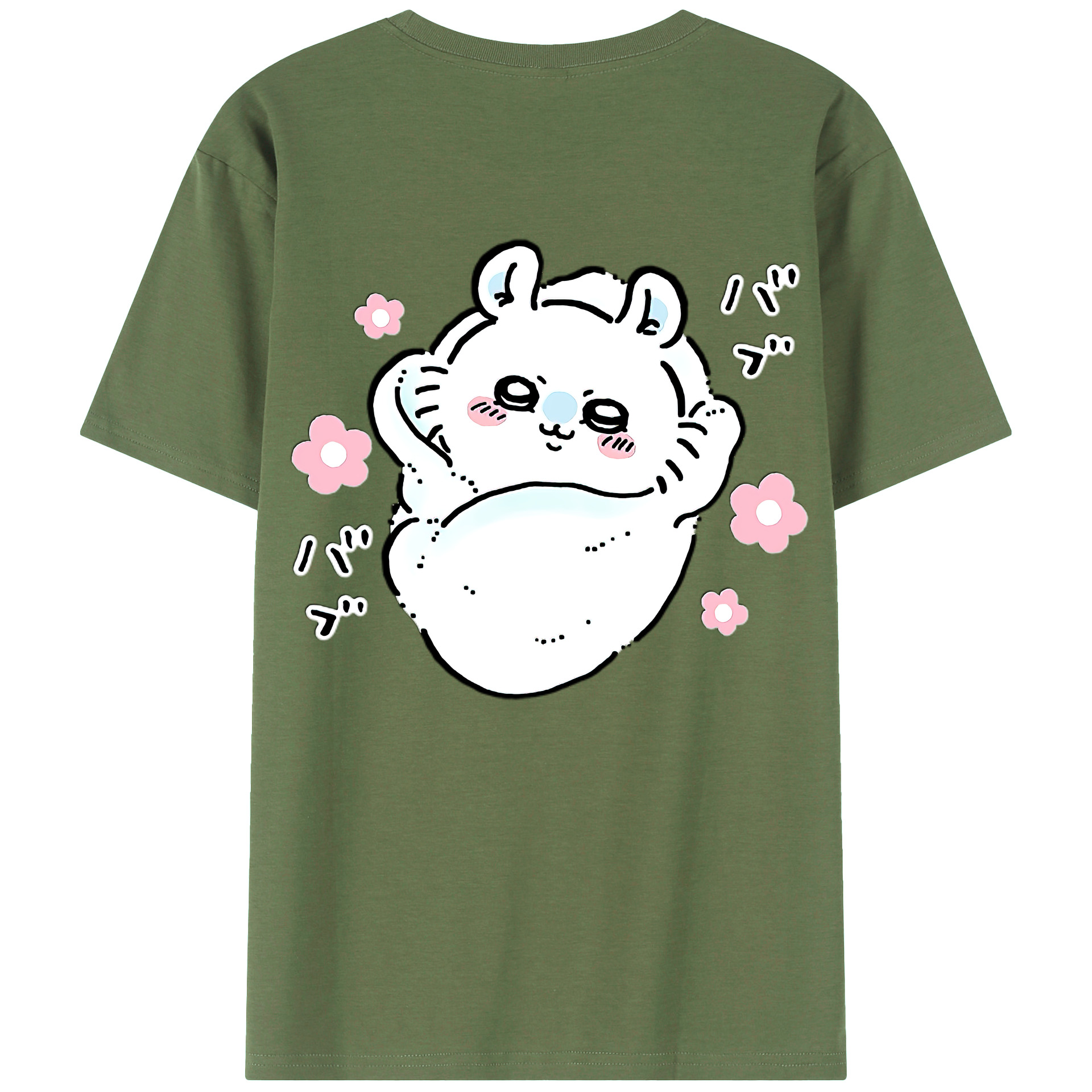 （画像用） ちいかわ モモンガ Chii-kawa Momonga 綿100％ メンズ半袖Tシャツ（バックプリント） 通気性
